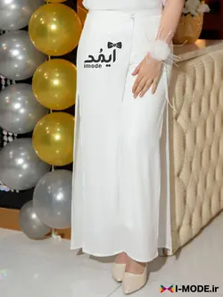 شلوار مجلسی زنانه سفید گشاد شلوار عقد محضری عروس - فروشگاه اینترنتی مد و لباس آیمد