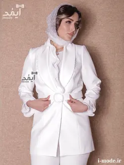 قیمت و خرید مانتو عقد محضر جدید کت مجلسی سفید مروارید دوزی