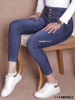 شلوار لی گن دار زنانه جذب مدل شلوار جین زنانه آبی گن دار شیک - فروشگاه اینترنتی مد و لباس آیمد