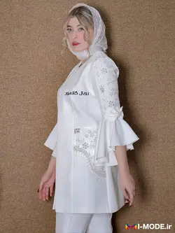 قیمت و خرید مانتو عروس لاکچری مدل آرزو مانتو عقد محضری جدید