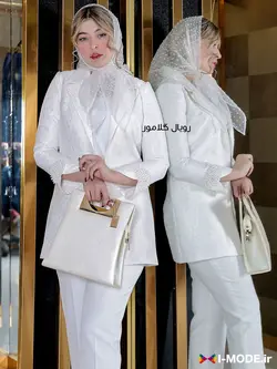 قیمت خرید کت ژاکارد زنانه شیک مدل ژینو کت مجلسی جواهر دوزی