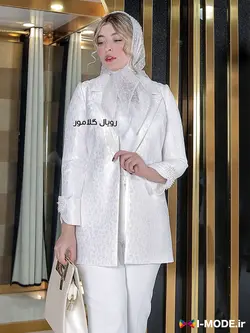 قیمت خرید کت ژاکارد زنانه شیک مدل ژینو کت مجلسی جواهر دوزی