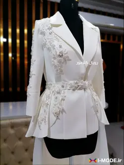 مشخصات و خرید کت دامن عروس شیک مدل جدید مانتو عقد محضری عروس