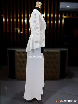 مشخصات و خرید کت دامن عروس شیک مدل جدید مانتو عقد محضری عروس