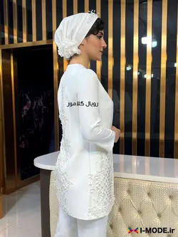 مانتو عروس سونیا مانتو عقد محضری جدید زنانه مانتو عروس شیک - فروشگاه اینترنتی مد و لباس آیمد