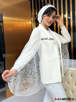 کت عروس سلنا مانتو عقد محضری عروس جدید وست مجلسی سفید زنانه - فروشگاه اینترنتی مد و لباس آیمد