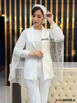 کت عروس سلنا مانتو عقد محضری عروس جدید وست مجلسی سفید زنانه - فروشگاه اینترنتی مد و لباس آیمد