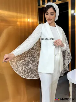 کت عروس سلنا مانتو عقد محضری عروس جدید وست مجلسی سفید زنانه - فروشگاه اینترنتی مد و لباس آیمد