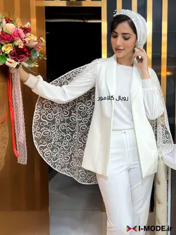 کت عروس سلنا مانتو عقد محضری عروس جدید وست مجلسی سفید زنانه - فروشگاه اینترنتی مد و لباس آیمد