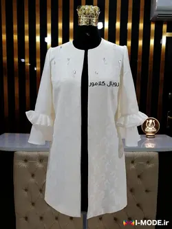 خرید مانتو ژاکارد کرم مدل جلوه 2 مدل جدید مانتو ژاکارد مجلسی
