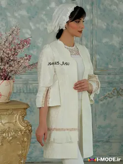 مانتو ژاکارد مجلسی جدید مدل چشمه مانتو عقد محضری مروارید دوز - فروشگاه اینترنتی مد و لباس آیمد