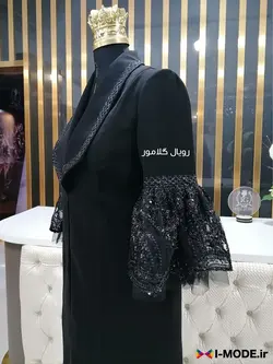 قیمت خرید مانتو مشکی مجلسی بلند شیک مدل مانتو مشکی ترکیبی