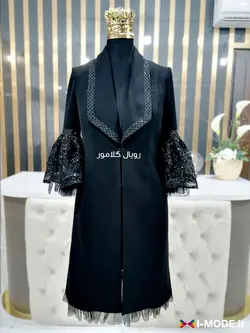 قیمت خرید مانتو مشکی مجلسی بلند شیک مدل مانتو مشکی ترکیبی
