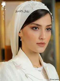 توربان شال دار عروس - مزون آیمد