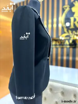 خرید کت مشکی زنانه لاکچری کت مجلسی زنانه جواهر دوزی مزون دوز