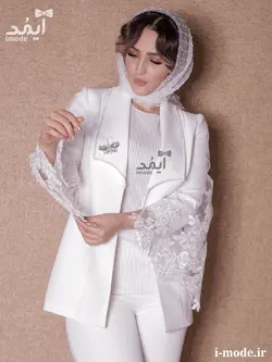 کت عقد محضر شیک مدل ساتین ۲ کت عروس جواهر دوزی - مزون آیمد