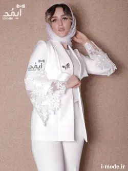 کت عقد محضر شیک مدل ساتین ۲ کت عروس جواهر دوزی - مزون آیمد