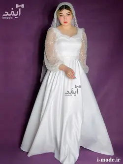 خرید لباس عقد محضر لاکچری پیراهن عقد محضری جواهر دوزی آیمد