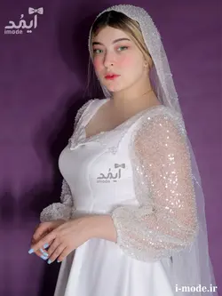 خرید لباس عقد محضر لاکچری پیراهن عقد محضری جواهر دوزی آیمد