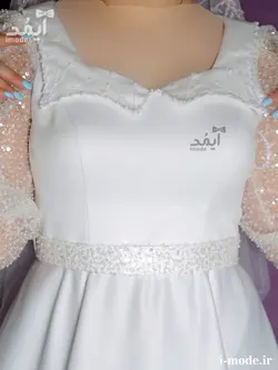 خرید لباس عقد محضر لاکچری پیراهن عقد محضری جواهر دوزی آیمد