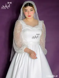 خرید لباس عقد محضر لاکچری پیراهن عقد محضری جواهر دوزی آیمد
