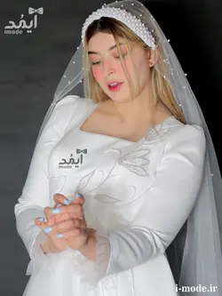خرید پیراهن عقد محضری جواهر دوزی لباس عقد محضری باحجاب شیک
