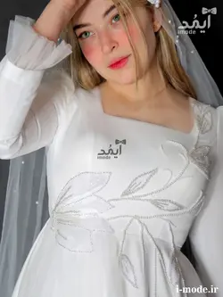 خرید پیراهن عقد محضری جواهر دوزی لباس عقد محضری باحجاب شیک