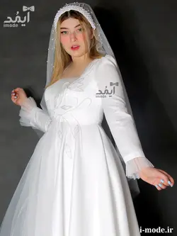 خرید پیراهن عقد محضری جواهر دوزی لباس عقد محضری باحجاب شیک
