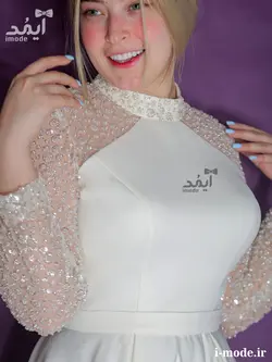 خرید لباس عقد جواهر دوزی شیک پیراهن عقد محضری لاکچری آیمد