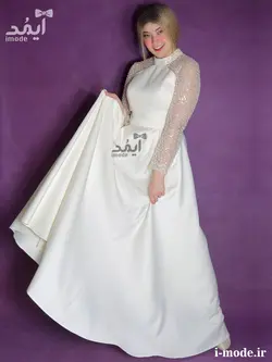 خرید لباس عقد جواهر دوزی شیک پیراهن عقد محضری لاکچری آیمد
