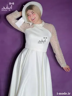 خرید لباس عقد جواهر دوزی شیک پیراهن عقد محضری لاکچری آیمد