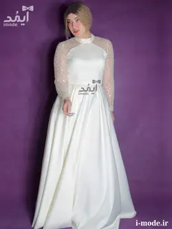 خرید لباس عقد جواهر دوزی شیک پیراهن عقد محضری لاکچری آیمد