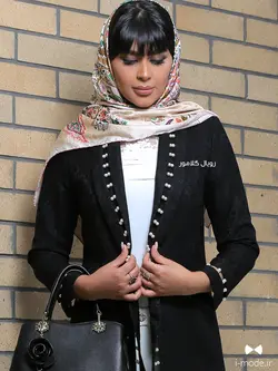 مانتو مجلسی مشکی مدل مروارید مانتومجلسی زنانه مروارید دوزی شیک