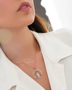 گردنبند نقره درخت زندگی رزگلد 1026 MT