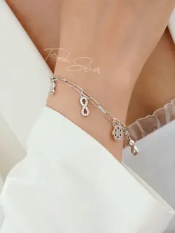 دستبند نقره بینهایت برف DT 1004