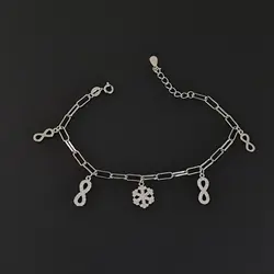 دستبند نقره بینهایت برف DT 1004