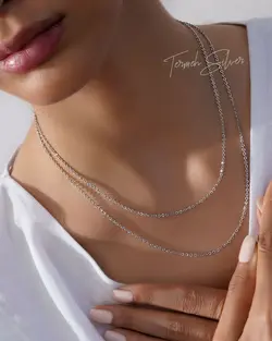 زنجیر نقره دیپلمات شاین دار ZT 1003