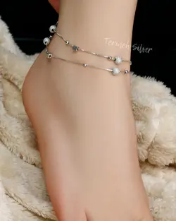 پابند نقره گوی و مکعب PT 1025