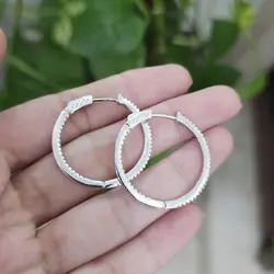 گوشواره نقره کلیپسی حلقه ای بزرگ GT 1036