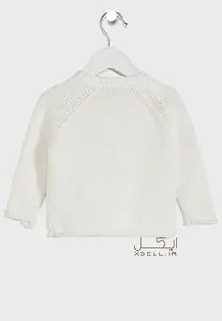 ژاکت پتیت بتیو مدل یقه گرد نوزادی رنگ سفید