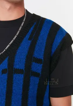 ژاکت ترندیول مدل بافت راه‌راه رنگ چندرنگ