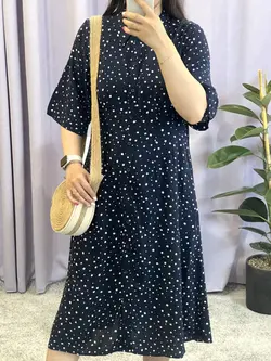 پیراهن خالدار سرمه ای • پوشاک مظفری