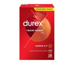قیمت و خرید کاندوم سایز بزرگ durex مدل YAKIN HISSET XL بسته 16 عددی (بزرگترین سایز موجود) | کاندوم مارکت