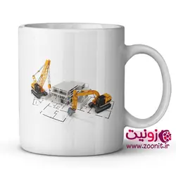 ماگ مهندسی عمران با طرح بیل مکانیکی کد 147