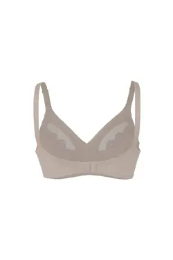 سوتین بدون فنر سه تیکه گلدوزی مدل 400 کرم