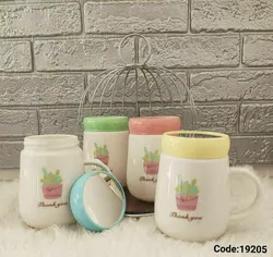 ماگ درب رنگی آینه ای کاکتوس