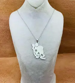 گردنبند استیل طرح نقشه ایران2
