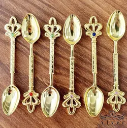 قاشق چای خوری طلایی طرح 7