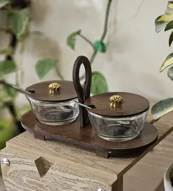 مربا خوری 2عددی دسته دار