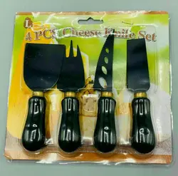 ست کارد صبحانه و پنیر 4عددی مشکی